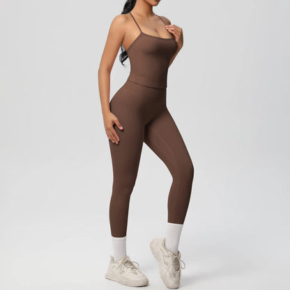Halter Yoga Top & Shorts Set