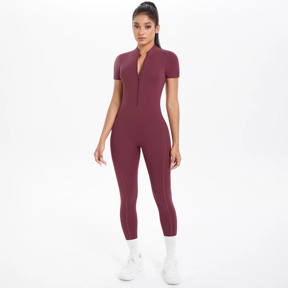 Short Sleeve Fitness Jumpsuit