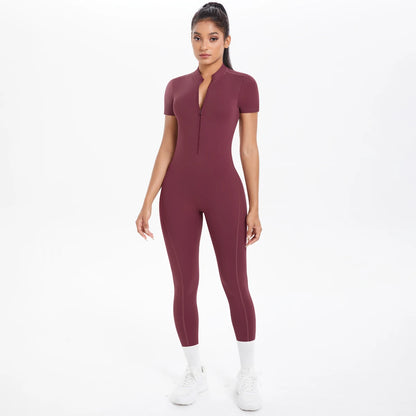 Short Sleeve Fitness Jumpsuit