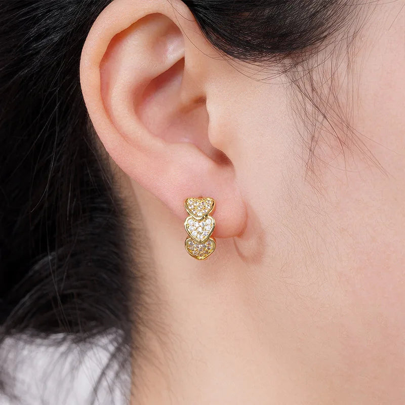 Love Round Zircon Earrings