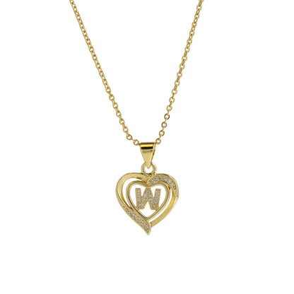 Initial Heart Zircon Necklace