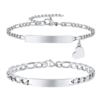 Custom Heart Engraved Bracelet