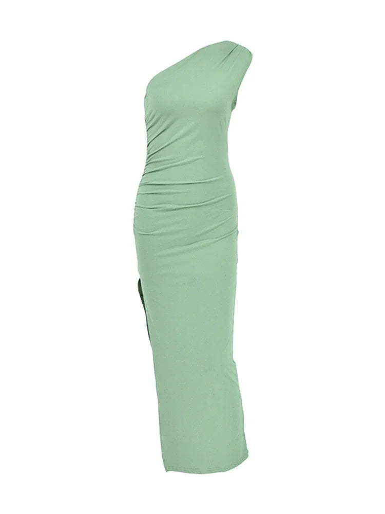 Black Split Backless Maxi Dress