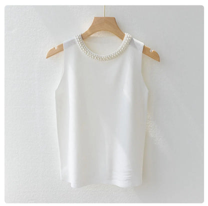 Korea Knitted Beaded Tank Top