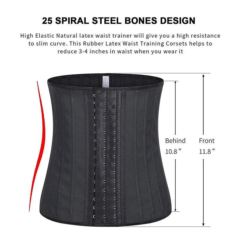 25 Bone Latex Waist Trainer Corset