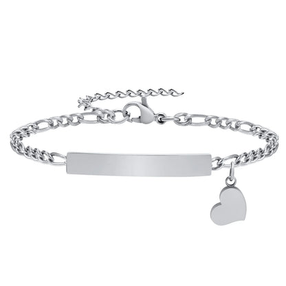 Custom Heart Engraved Bracelet