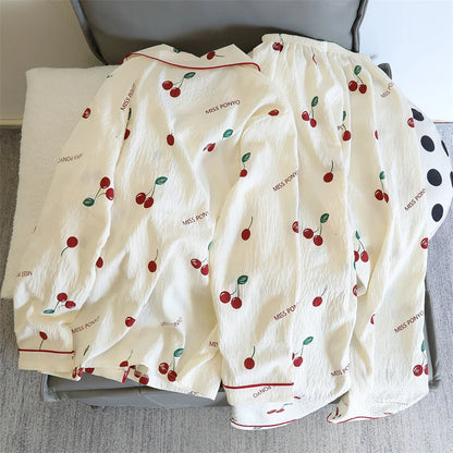 Cherry Print Pajama Set