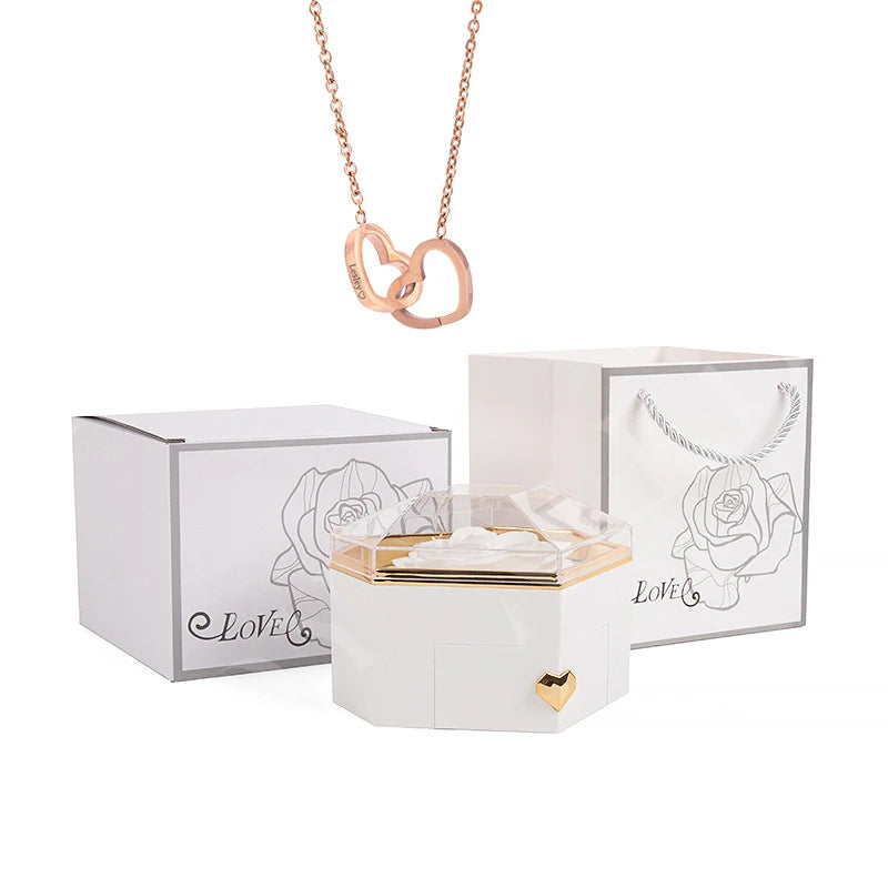Custom Name Heart Necklace Gift Set