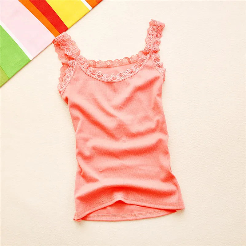 Lace Patchwork Bodycon Tank Top