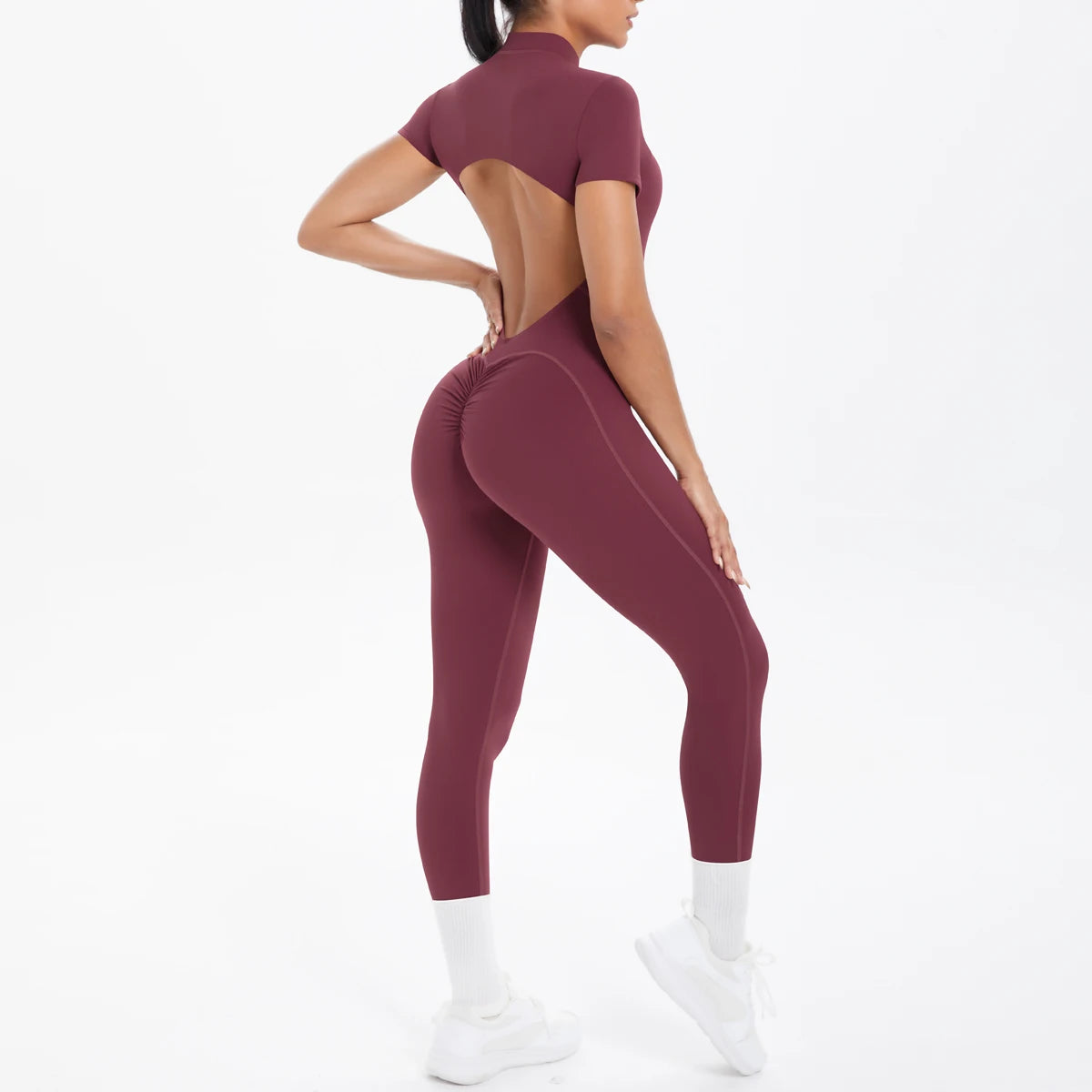 Short Sleeve Fitness Jumpsuit