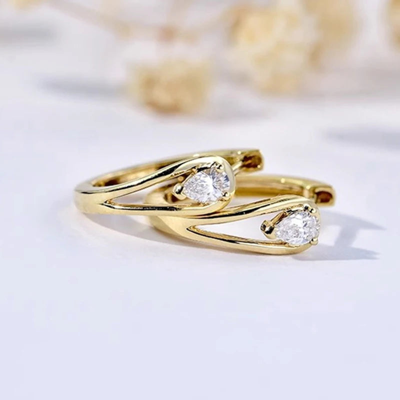 Waterdrop Hoop Zircon Earrings