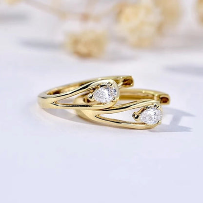 Waterdrop Hoop Zircon Earrings