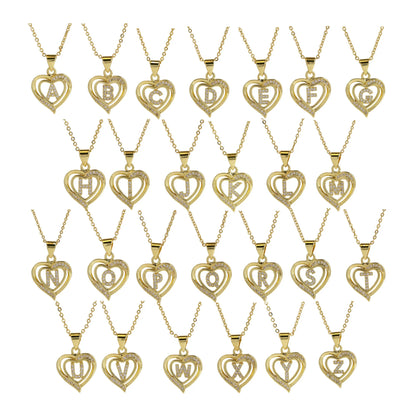 Initial Heart Zircon Necklace