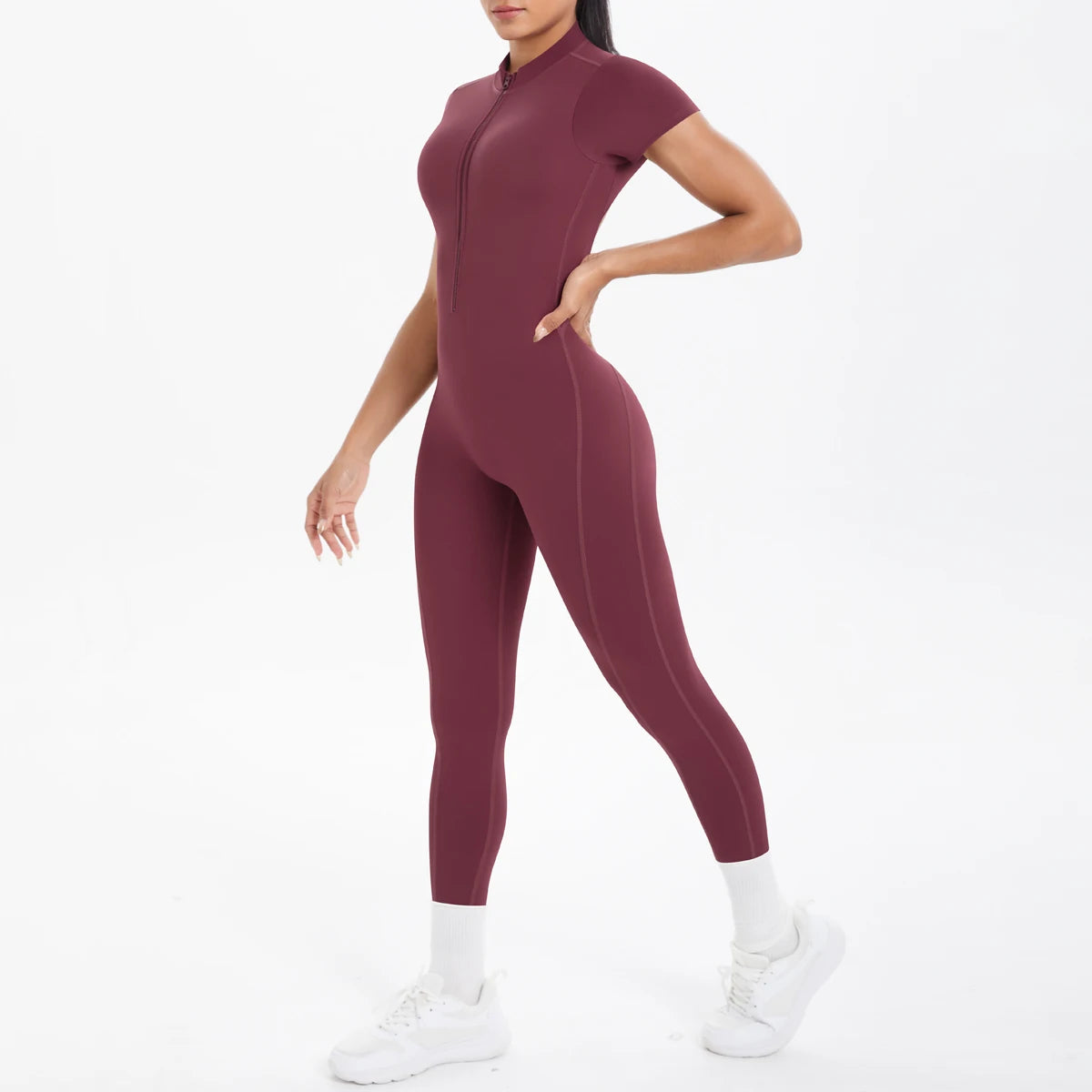 Short Sleeve Fitness Jumpsuit
