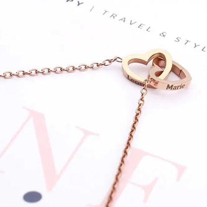 Custom Name Heart Necklace Gift Set