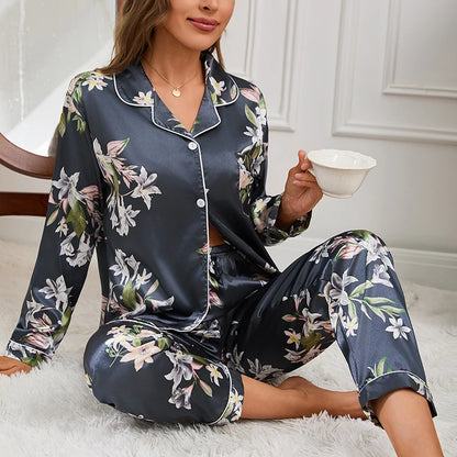 Satin Button-Up Pajama Set