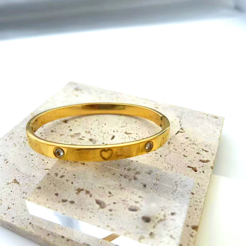 Heart Zircon Stainless Bracelet
