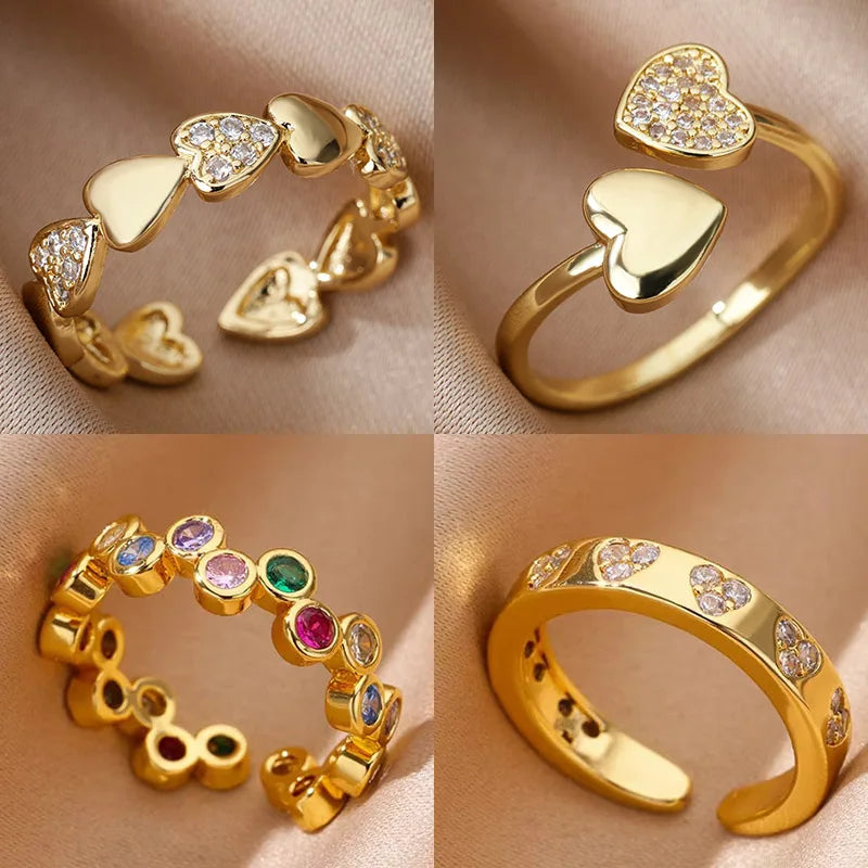 Geometric Heart Zircon Ring
