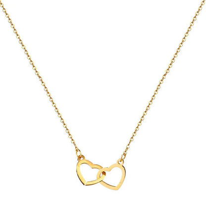 Double Heart Gold Necklace