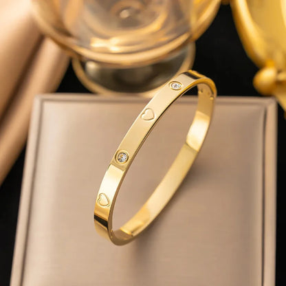 Heart Zircon Stainless Bracelet