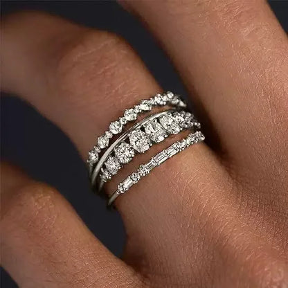 Gold Plated Zircon Stacking Rings