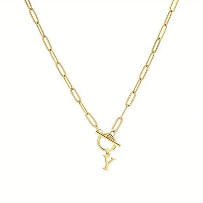 Initial Paperclip Chain Necklace