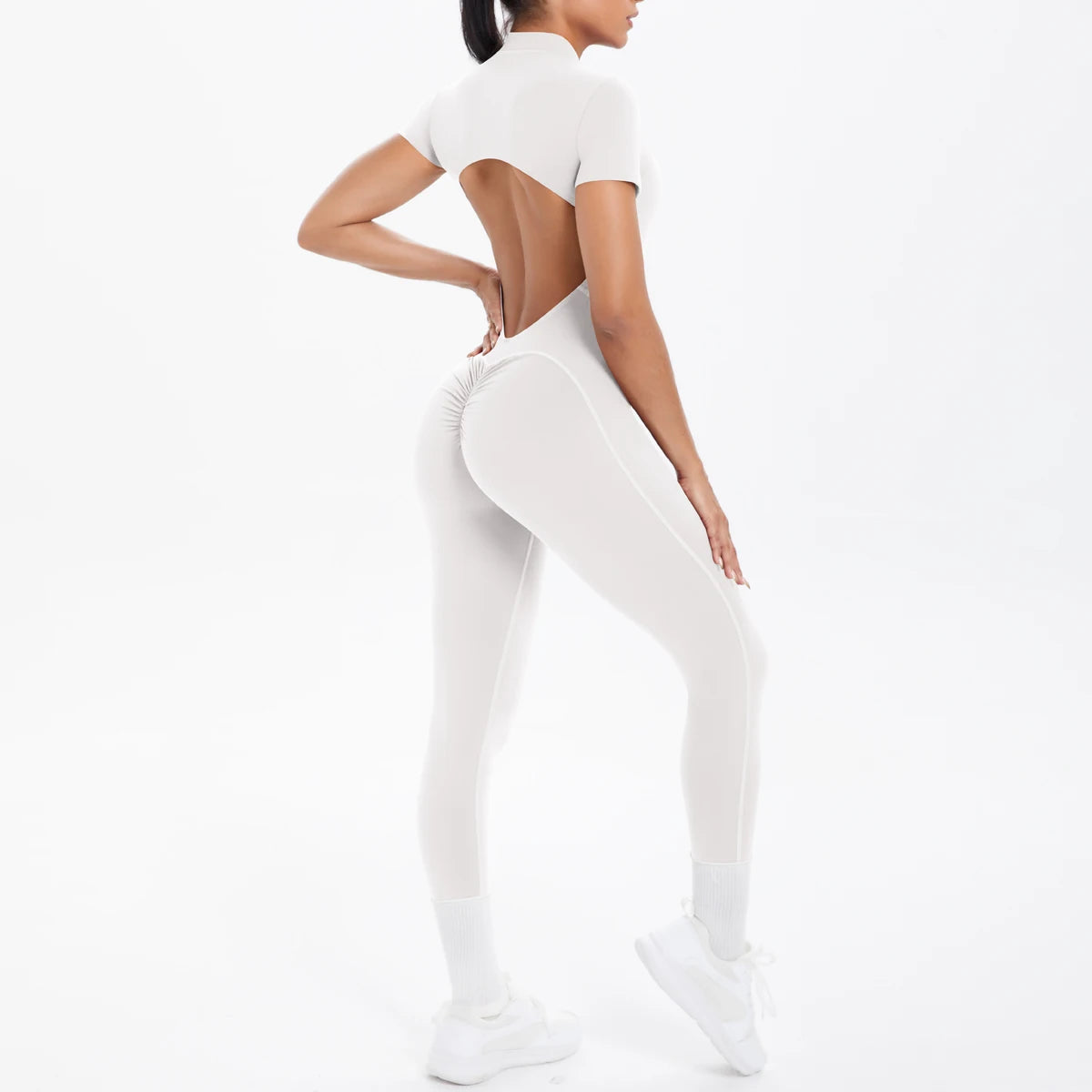 Short Sleeve Fitness Jumpsuit