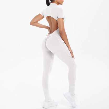 Short Sleeve Fitness Jumpsuit