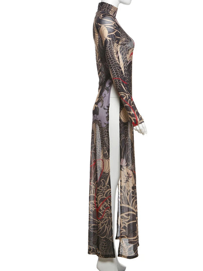 Aesthetic Mesh Slim Fit Dress