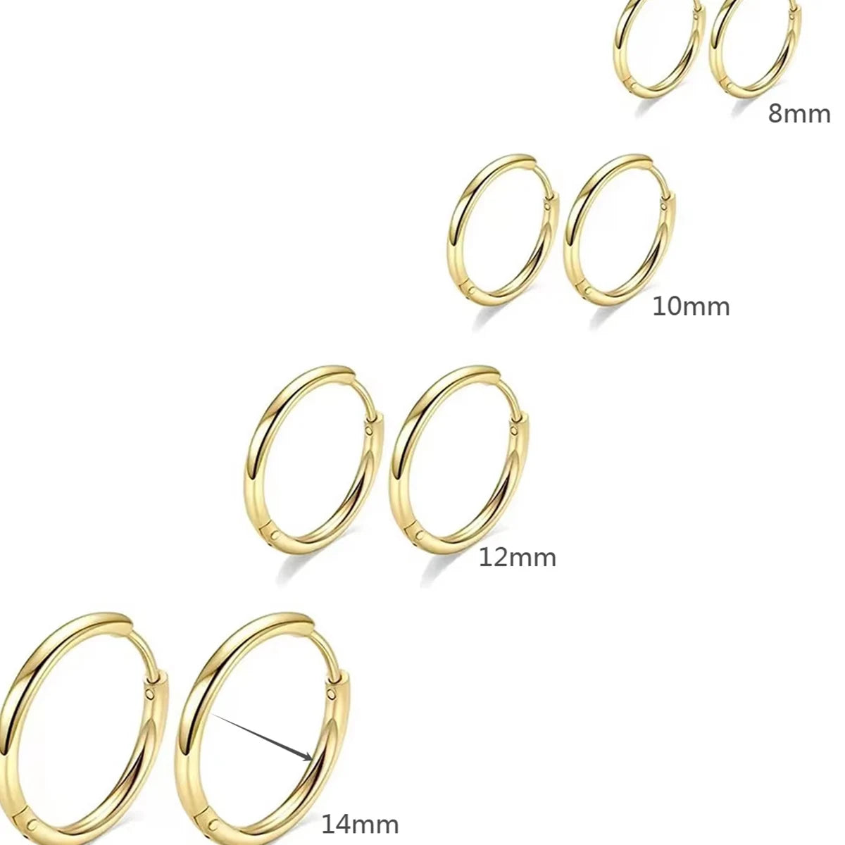 Tiny Stainless Hoop Earring Set