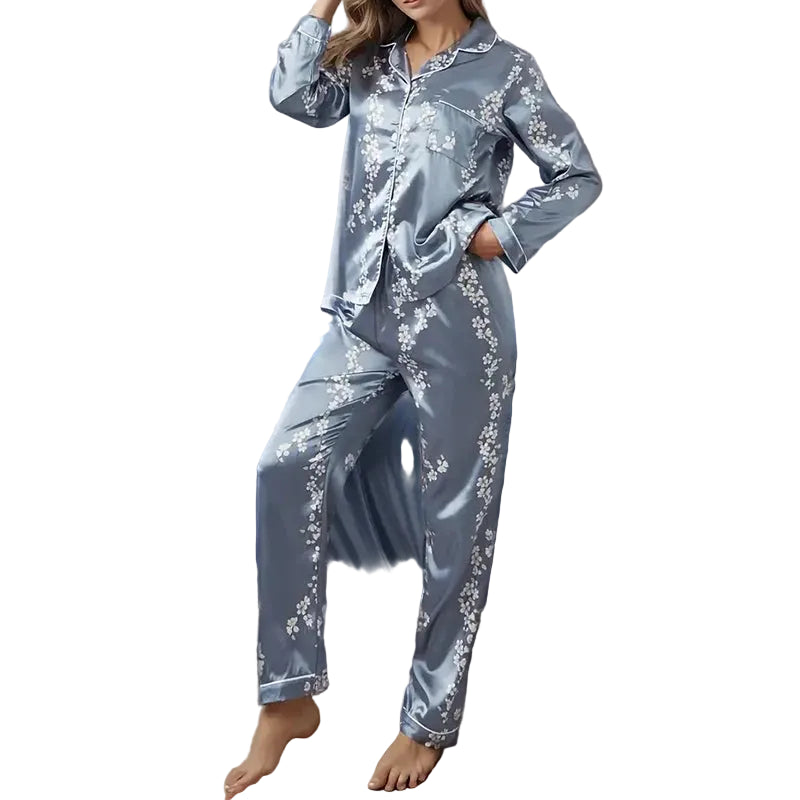 Satin Button-Up Pajama Set