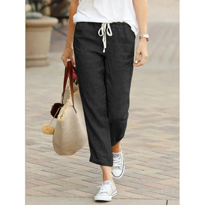Y2K Black Cotton Drawstring Pants