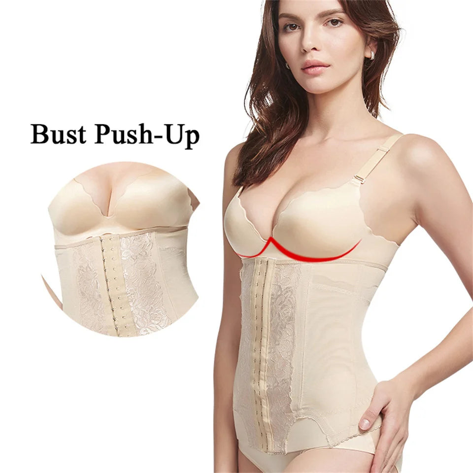 Mesh Embroidered Waist Trainer Corset
