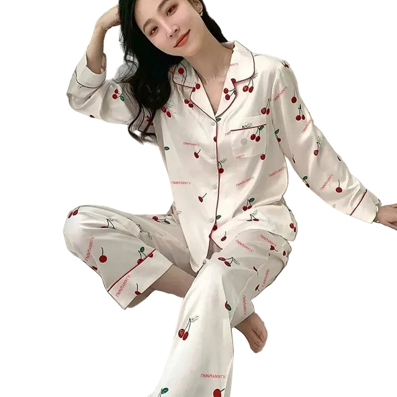 Ice Silk Lace Pajama Set