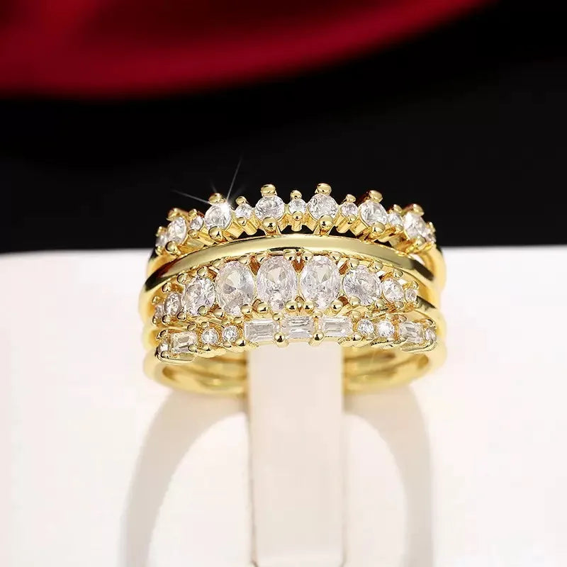 Gold Plated Zircon Stacking Rings