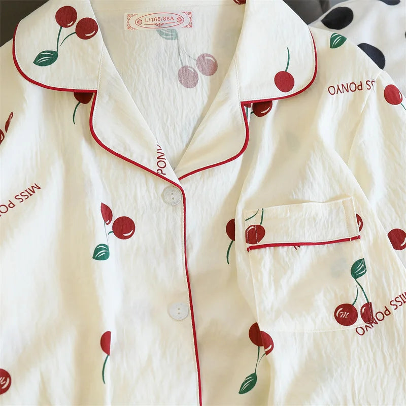 Cherry Print Pajama Set