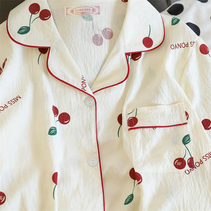 Cherry Print Pajama Set
