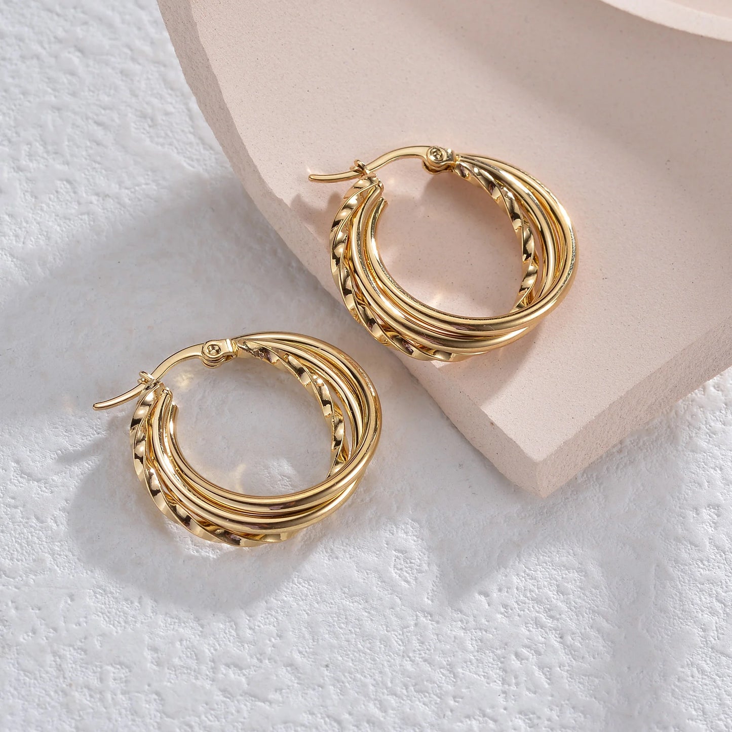 Geometric Gold Stainless Earrings