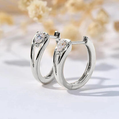 Waterdrop Hoop Zircon Earrings