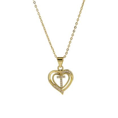 Initial Heart Zircon Necklace