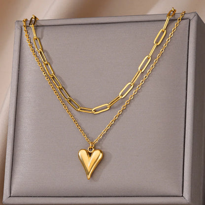 Heart Pendant Stainless Choker