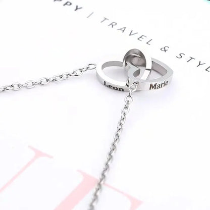 Custom Name Heart Necklace Gift Set