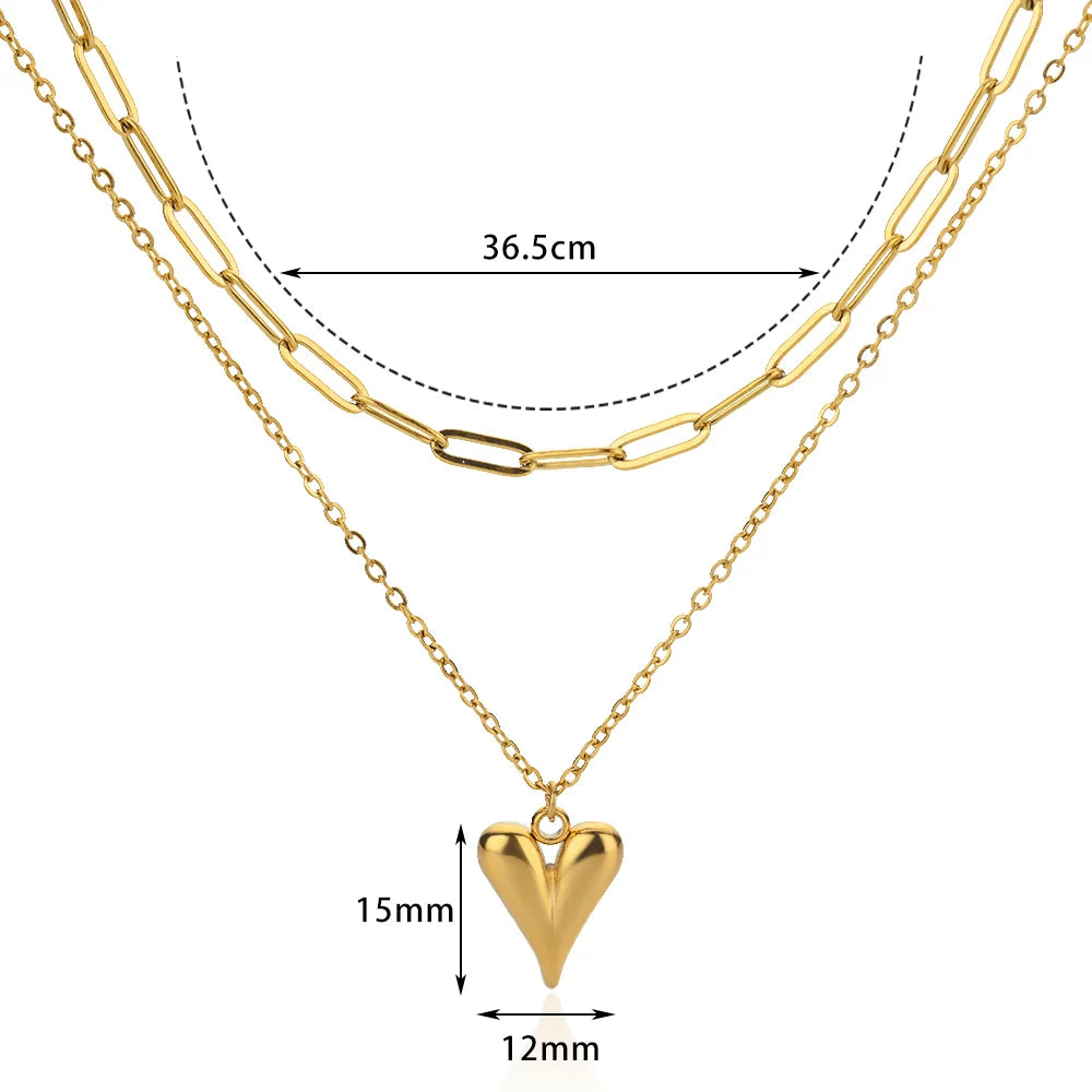 Heart Pendant Stainless Choker