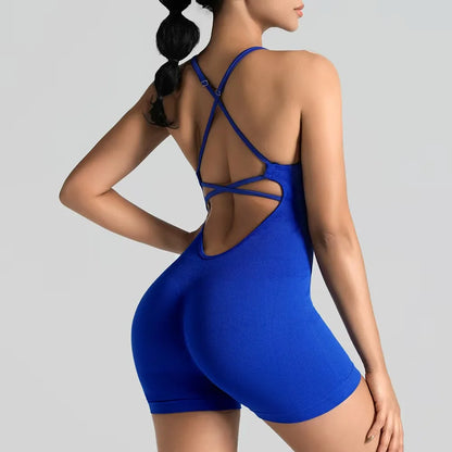 Seamless Yoga Shorts Jumpsuit