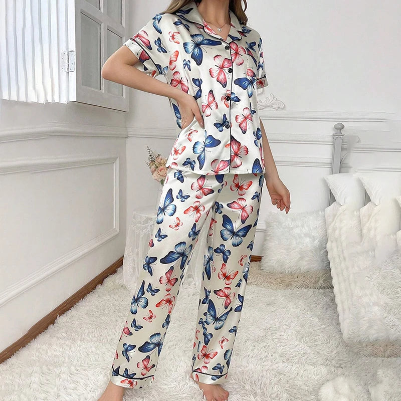 Satin Button-Up Pajama Set