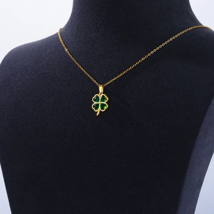 Green Clover Pendant Necklace