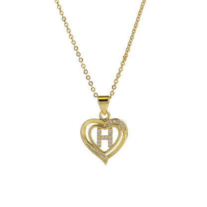 Initial Heart Zircon Necklace