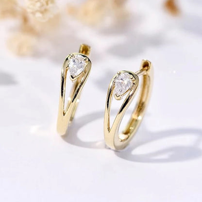 Waterdrop Hoop Zircon Earrings