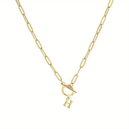 Initial Paperclip Chain Necklace